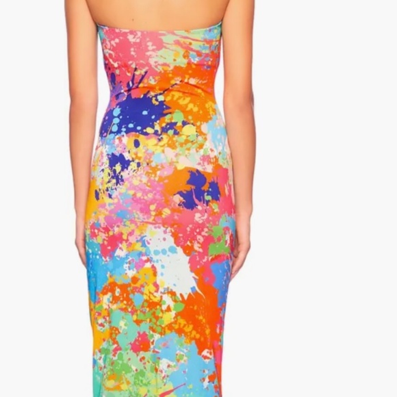 Splatter Print Midi Tube Dress - Picture 3 of 4